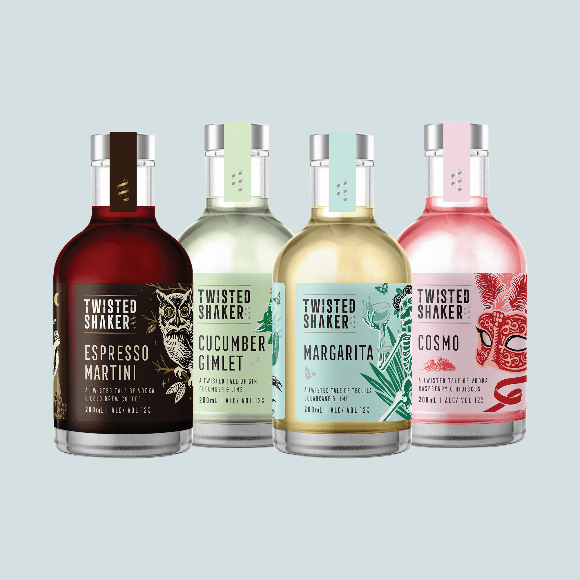 Twisted Shaker Bottled Cocktails Tasting Pack 4 x 200mL